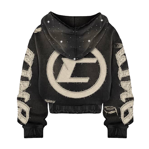 "CINQ" 77 STARLIGHT HOODIE BLACK