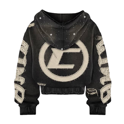 "CINQ" 77 STARLIGHT HOODIE BLACK