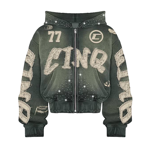"CINQ" 77 STARLIGHT HOODIE GREY